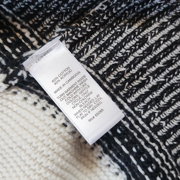 Express cardigan tunic oversized sweater drop shoulder black white XS - Picture 7 of 9